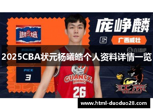 2025CBA状元杨曦皓个人资料详情一览